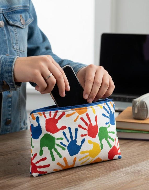 Handmade Medium Zippered Pouch | 9x6 Cosmetic Travel Organizer Bag
